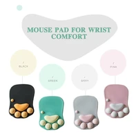 cat paw pattern mouse pad with wrist support cartoon cute soft silicone rests wrist cushion fashion rest comfort mouse pads mat