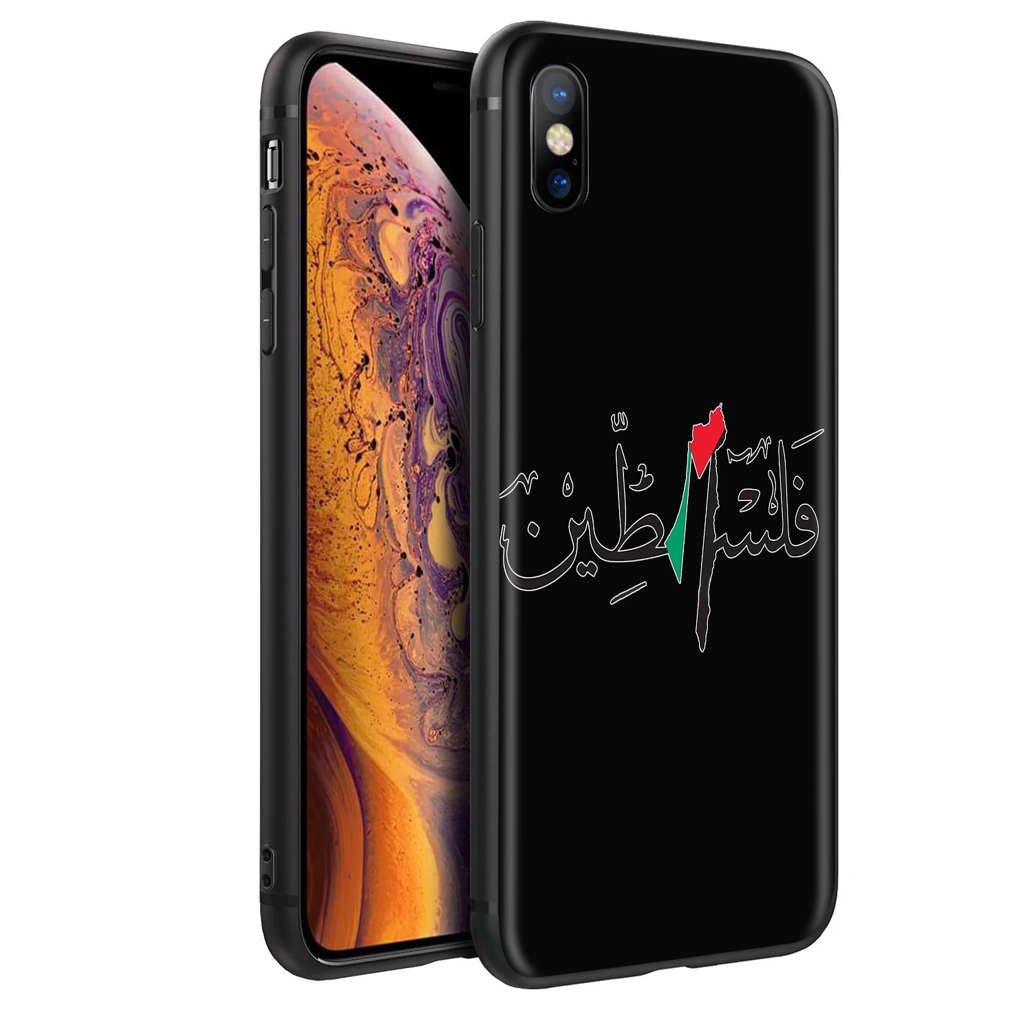 Силиконовый мягкий чехол YIMAOC с флагом Палестины для iPhone 12 Mini 11 Pro XS Max XR X 8 7 6 6S Plus 5 5S