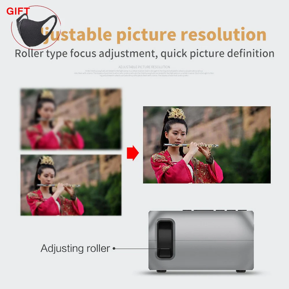 Светодиодный проектор 1080P домашний мини с динамиком для видео кинотеатр