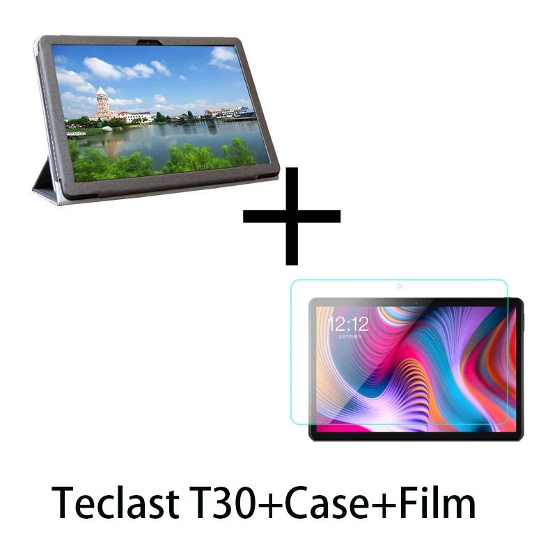 add case and film Teclast T30, 10,1 дюймов, планшет с функцией звонка, Процессор MTK P70, четыре ядра, 4 Гб ОЗУ, 64 Гб ПЗУ, 1920*1200 ips, Android 9,0, две sim-карты, WiFi, LTE, gps - Комплект: add case and film