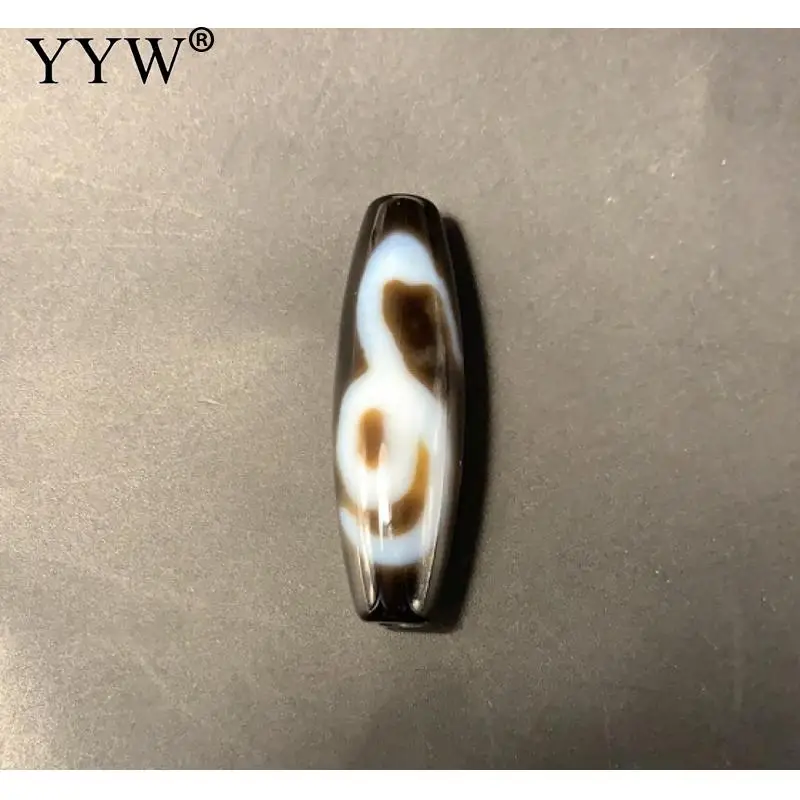 

1 pcs Natural Tibetan Agate Onyx Dzi Beads Oval Two Tone 12x38mm Snake Pattern Jewelry Making DIY Necklace Bracelet Accessories