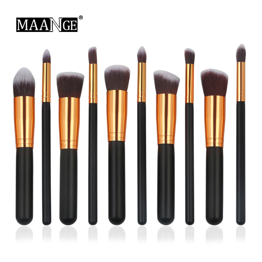 10 шт. набор высококачественной основы Maquiagem power Eye shadow Blending Contour Highlight Cosmetic beauty Makeup Кисти Наборы инструментов - Handle Color: HJ