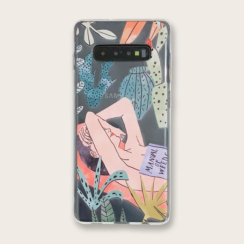

New Samsung Transparent Painted Character Phone Case for Galaxy S8 / Galaxy S9 / Galaxy S10 TPU Phone Case Accessories