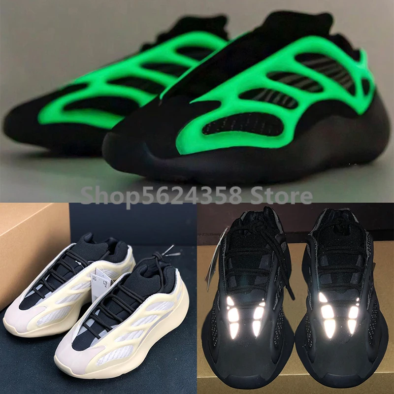 PK Version Azael 700 v3 Alvah Designer Shoes For Sale Glows In Dark Kanye West Men Womens Running Wave Runner | Спорт и развлечения