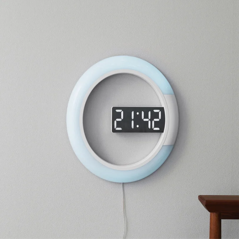 3D светодиодный цифровые настенные часы будильник Зеркало полые настольные 7