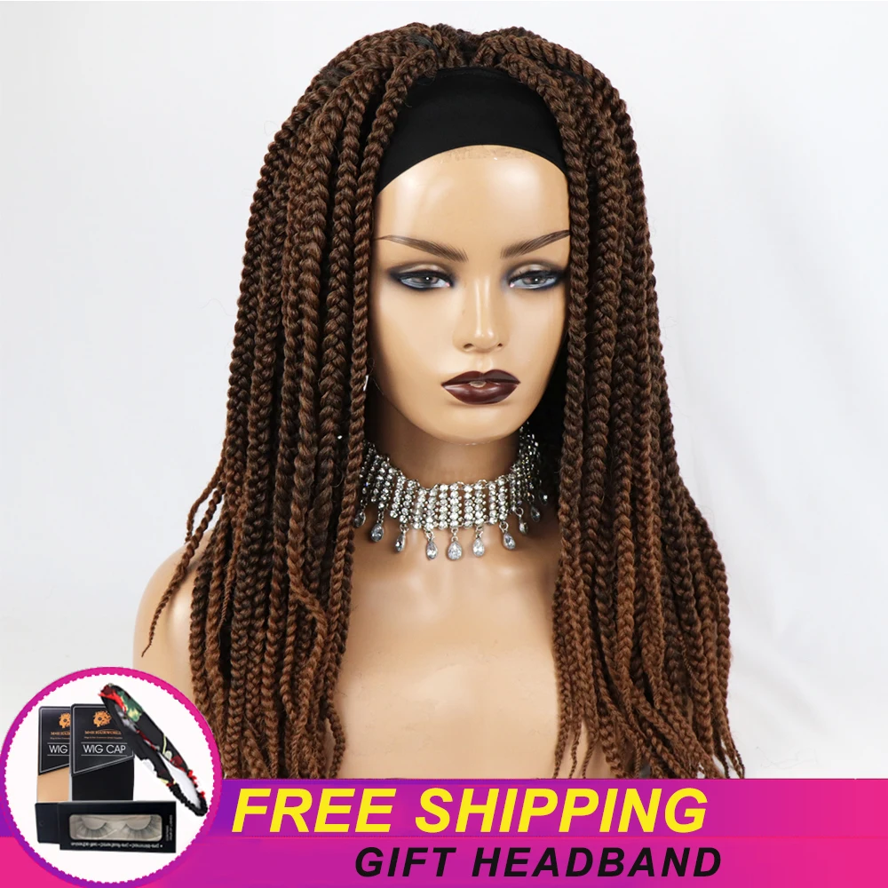 Парики на голову Длинные вязаные крючком волосы плетеные парики коричневые