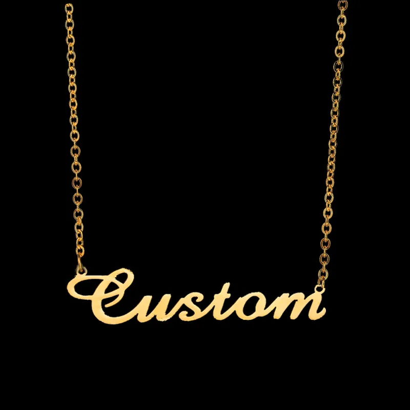 

Customized Name Necklace Personalized Gold Silver Color Stainless Steel Choker For Women Mama Customized Jewelry Girlfriend Gift