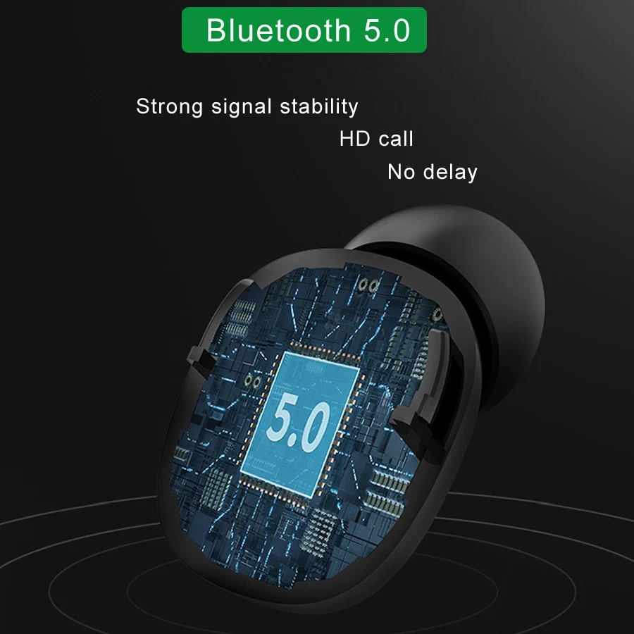 TWS 5,0 Bluetooth наушники с сенсорным управлением, беспроводные наушники с громкой связью, Hi-Fi стерео беспроводные наушники, гарнитура с микрофоном