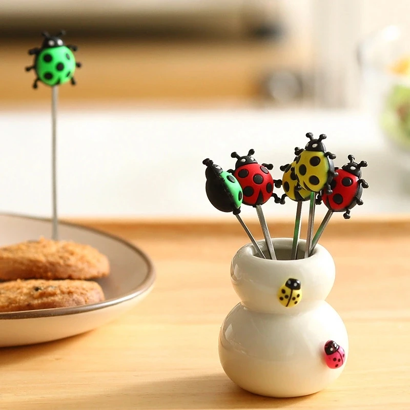 6 шт. вилки из нержавеющей стали с керамической ручкой|Вилки| |