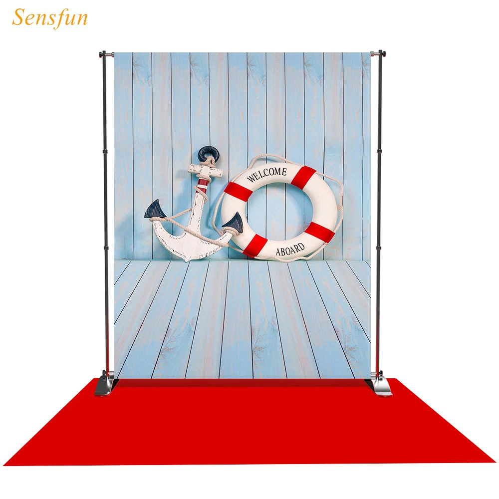 

Фон для фотосъемки LEVOO, якорь, спасательный круг, голубой деревянный фон для фотостудии, фотографические украшения, реквизит