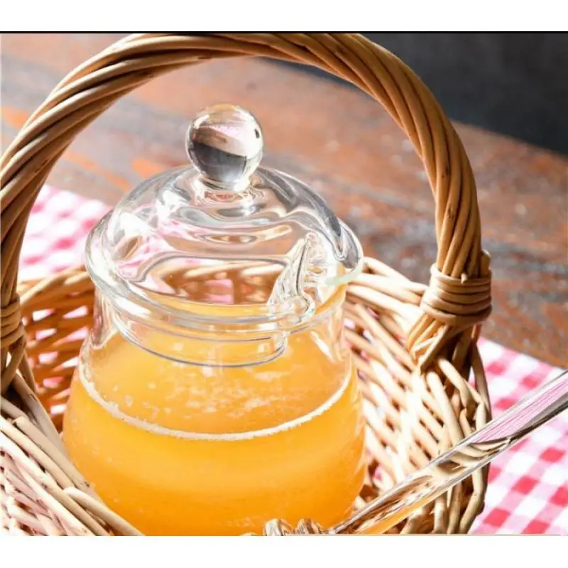 Прозрачная стеклянная медовая банка с крышкой бытовые конфеты специи курица