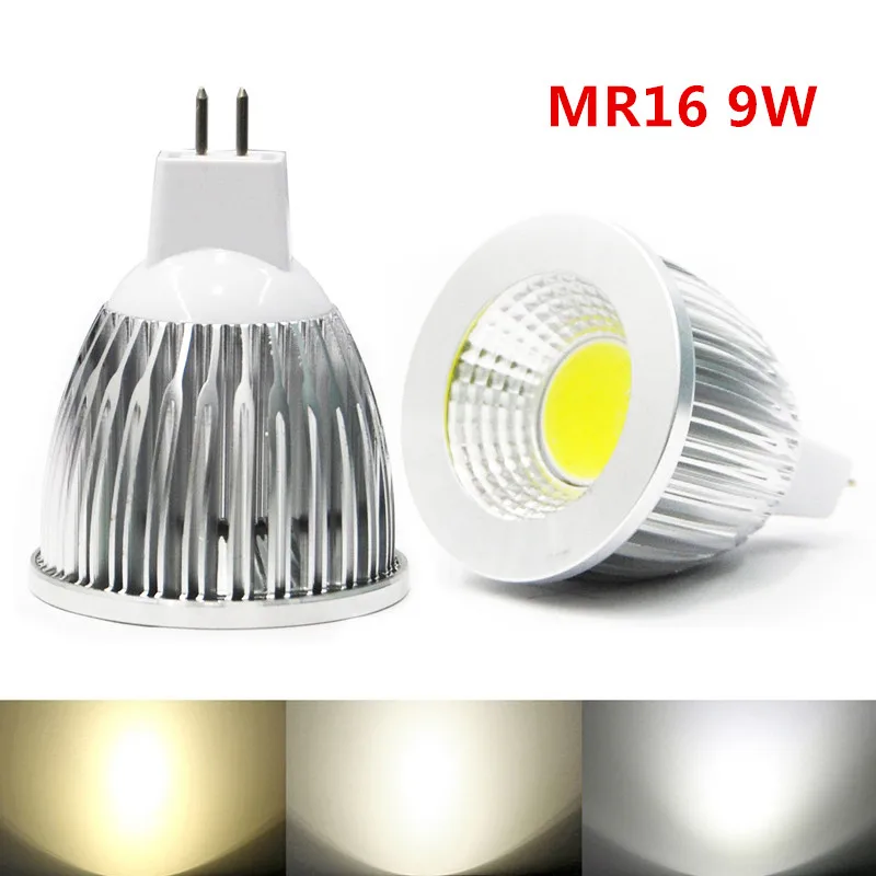 New High Power Lampada Led MR16 GU5.3 COB 6w 9w 12w Dimmable Cob Spotlight Warm Cool White 12V Bulb Lamp GU 5.3 220V | Освещение