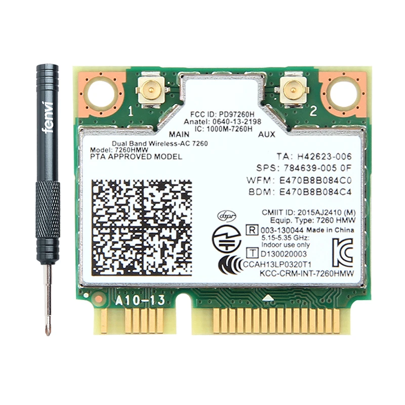Двухдиапазонный 1200 Мбит/с 802.11AC для Intel7260 7260AC 7260HMW 2 4G/5 ГГц Bluetooth 4 0 Mini PCIe Wi Fi