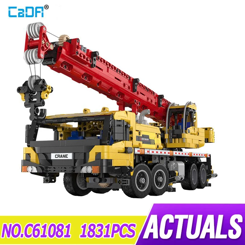 

CADA C61081 City Radio Remote Control Engineering Vehicle Truck Crane Building Block Model MOC Children's Educational Toy Gift