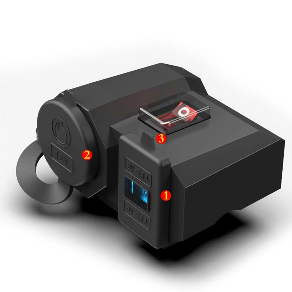 12V Dual USB-порт многофункциональное водонепроницаемое зарядное устройство для