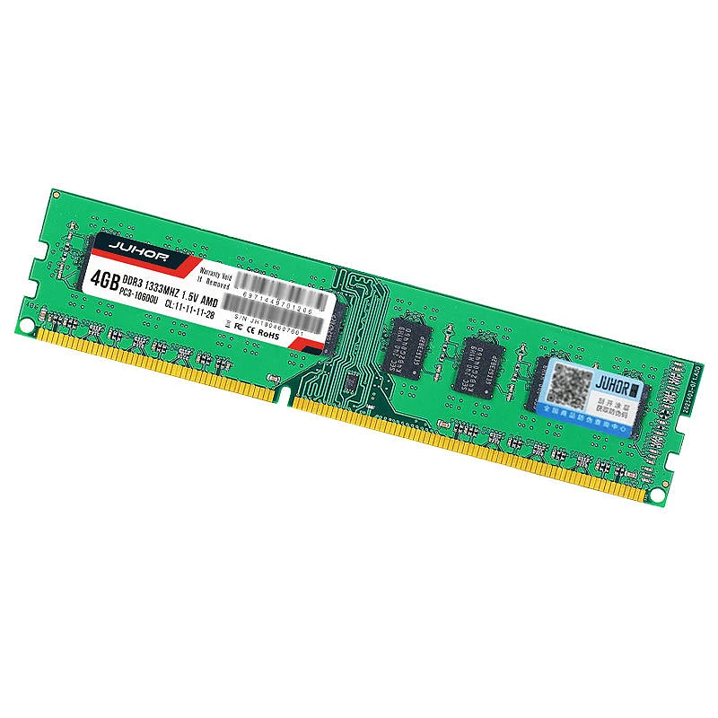 

JUHOR 4G DDR3 RAM 133Hz 1.5V 240-Pin Computer Game Memory Module, for Desktop AMD Motherboard Dedicated Memory