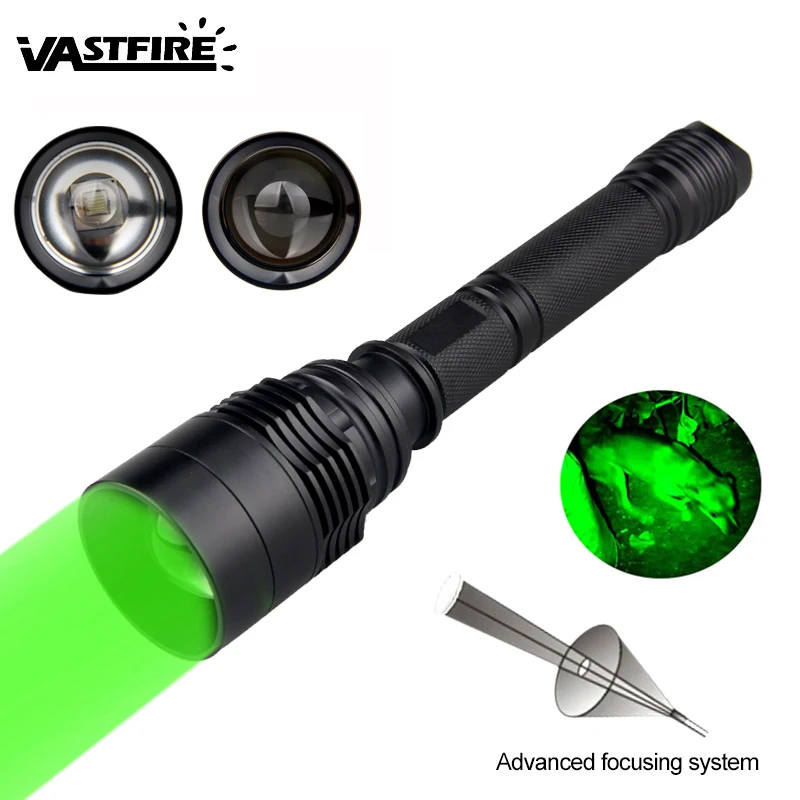 Only Flashlight Супер яркий зеленый тактический флэш-светильник T6 светодиодный фонарь масштабируемый регулируемый фокус охотничий светильник оружие для наружного применения - Цвет: Only Flashlight