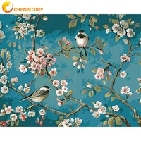 chenistory acrylic frame painting by numbers diy craft birds flowers coloring by nnumbers wall art painting for home decors