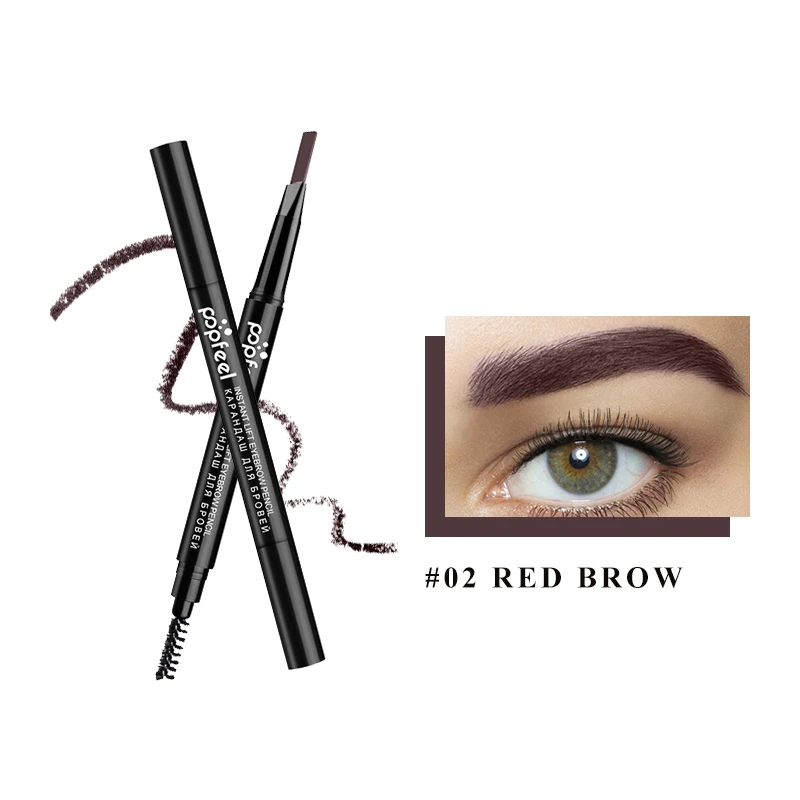 POPFEEL 5 Color Tint Makeup Auto Eyebrow Pencil Natural Eyebrows+ Waterproof Eyebrow Powder Long Lasting Eye Makeup Brow Shades