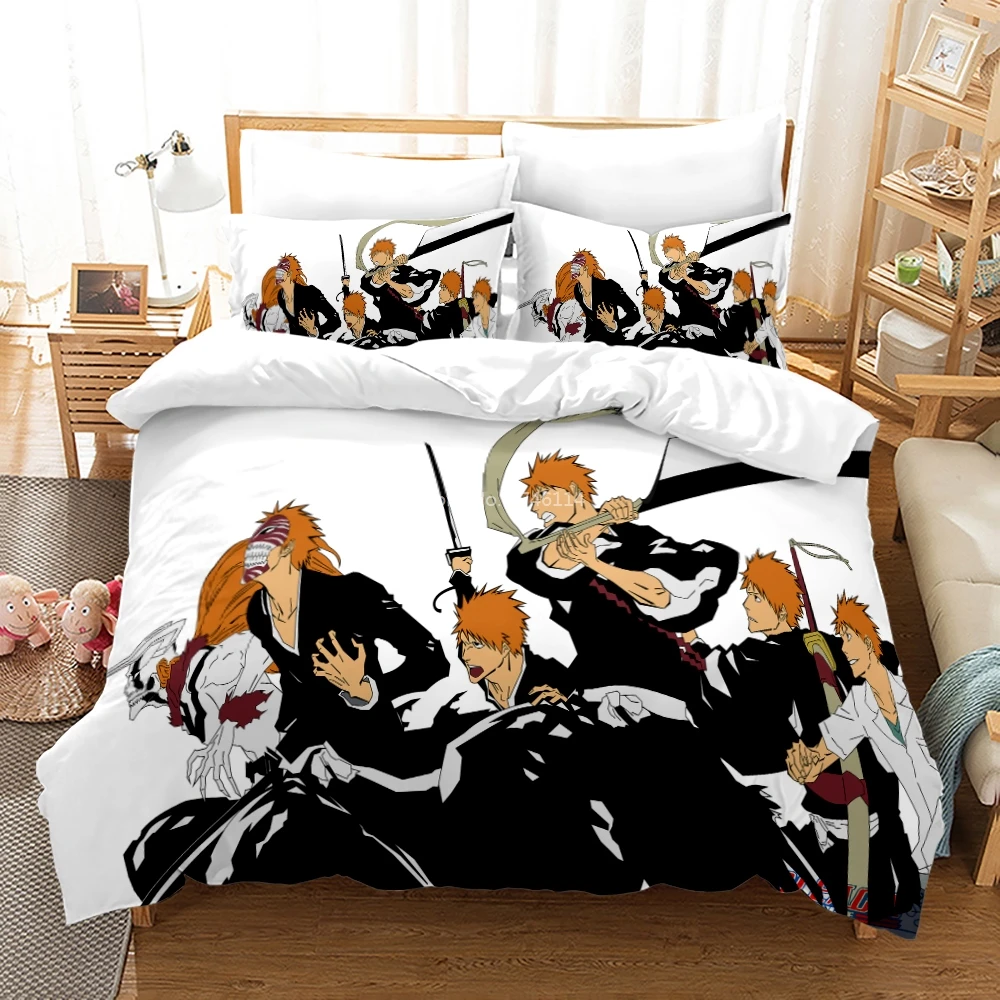 Комплект постельного белья с 3D-принтом аниме Блич Куросаки Ичиго двойной