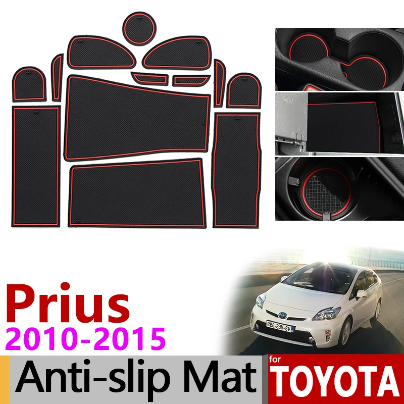 Для Toyota Prius 30 XW30 2010- ZVW30 анти-грязный коврик двери паз ворота слот подставка Противоскользящий коврик автомобиля