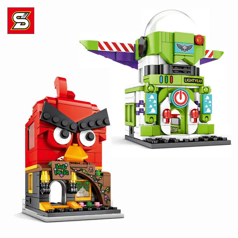 SY6801 мини Вид из окна кирпичи игры Angry Birds Миньон светильник год лес Волшебный дом