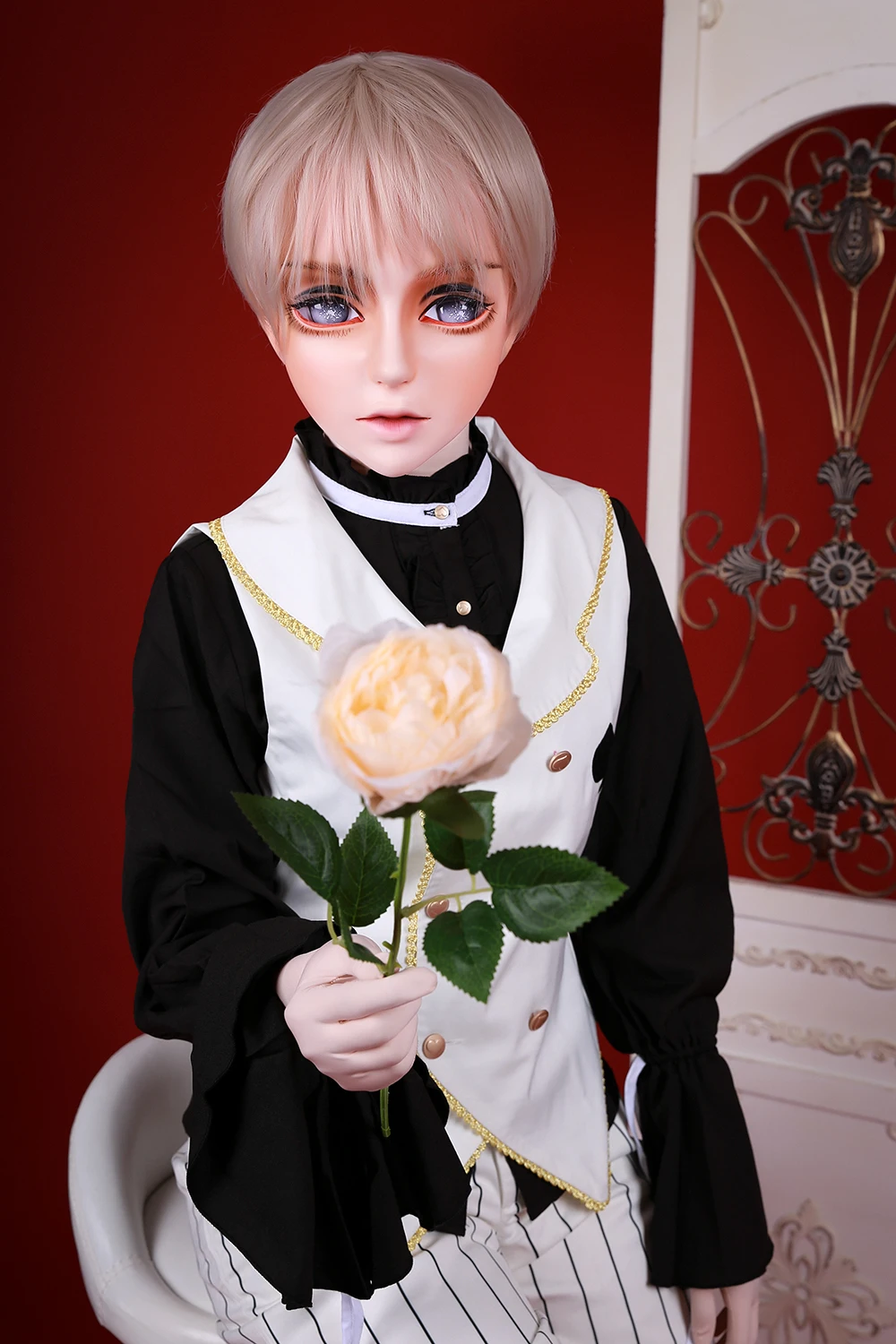 

(HIDOLLS 21) Handmade Female Girl Silica Resin Half Head Cosplay Japanese Role Play BJD Kigurumi Masks Crossdresser Doll Mask