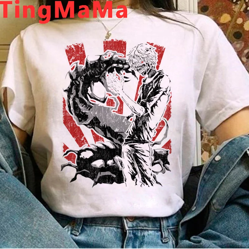 

Одежда с надписью «Tokyo Ghoul для косплея канеки кэна, Футболка Летний Топ женский Эстетическая одежда для пар 2021 белая футболка одежда tumblr бела...