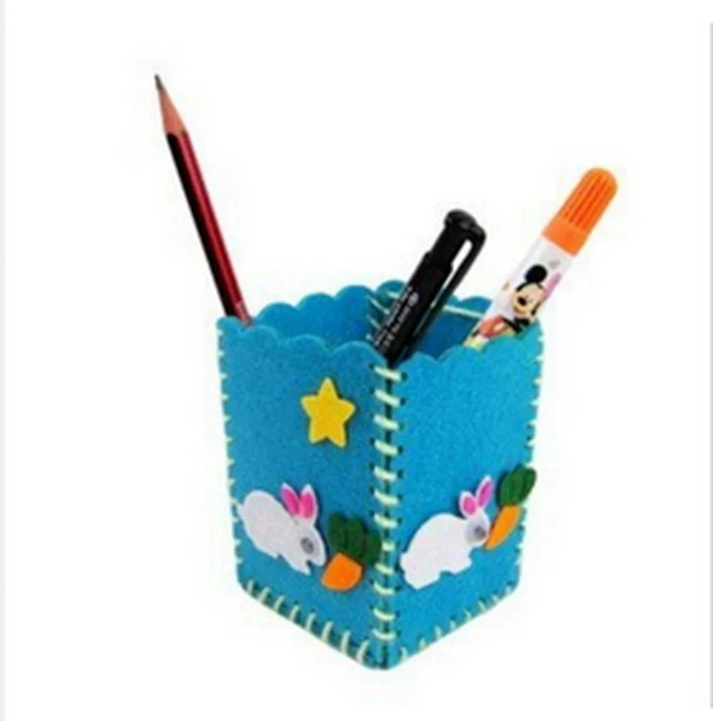 

Cute Creative Handmade Pen Container DIY Pencil Holder Kids Craft Toy Kits