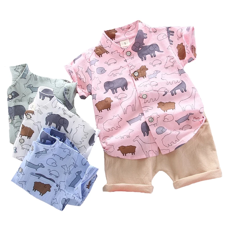 

Summer Baby Boys Suits Cartoon Elephant Clothing Set For Boy T-shirt + Pants 2Pcs Suit Kids Birthday Present Toddler Clothes