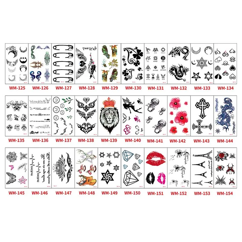 30 шт./компл. тату наклейки бабочки Дракон временная татуировка животные