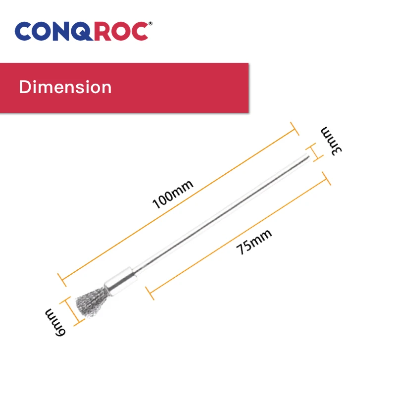 6 шт. щётки из нержавеющей стали 100 мм хвостовик 3 мм|Аксессуары для