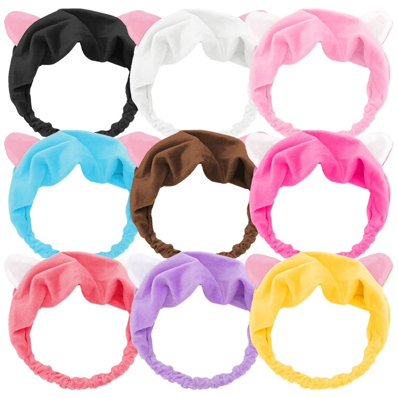 

Cute Cat Ears Headbands for Women Girls Makeup Face Washing Headband Hairdo Headwrap Hairband Turban Hair Accessories