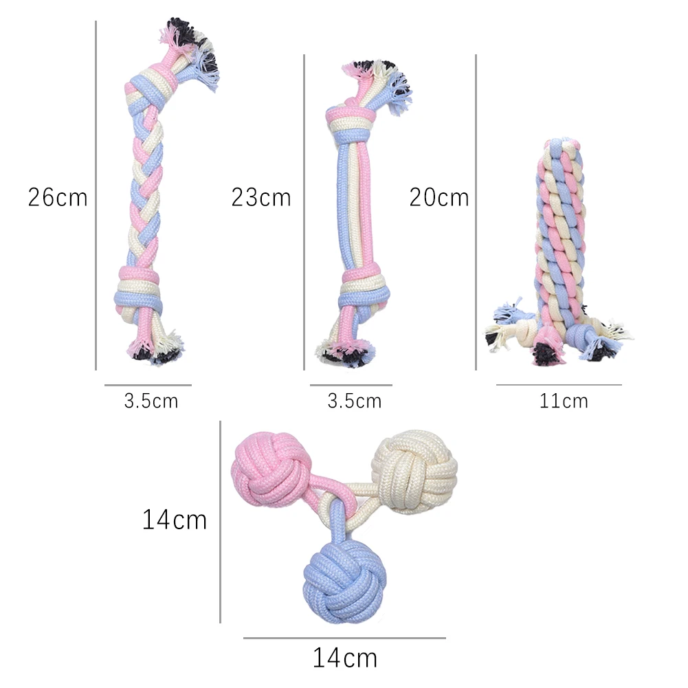 

Dog Toys Bite-resistant Rope Cat Toys Interactive Multiple Shapes Teeth Cleaning Pet Ball Toy Accessories Dog Supplies