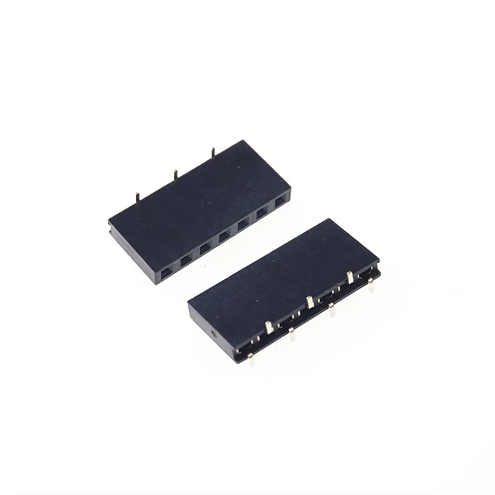 100 шт. 2 54 мм 0 &quotшаг 1x7P 7-контактный разъем PCB гнездовой Однорядный поверхностное
