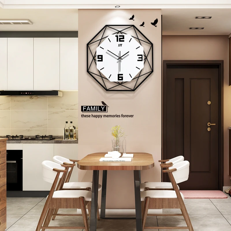 GH креативные геометрические бесшумные большие акриловые 3D настенные часы