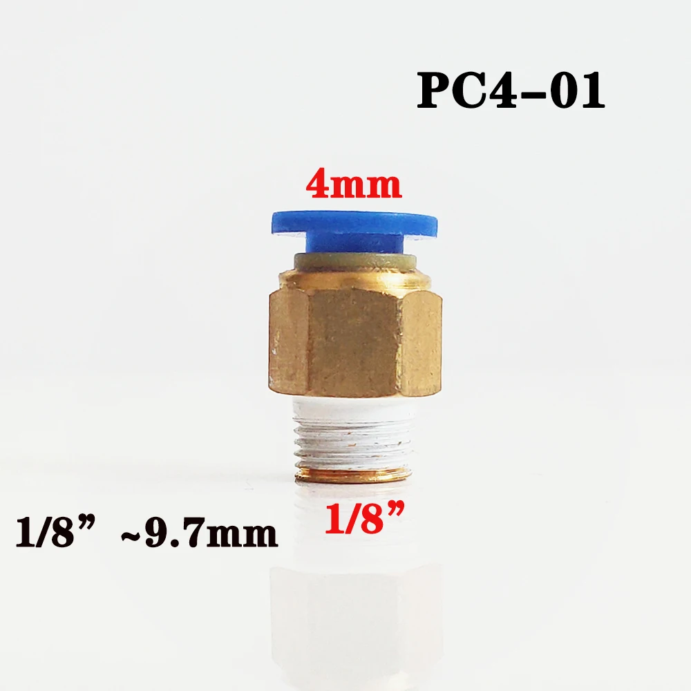 PC4-01 PC Пневматический фитинг C Тип быстродействующего соединителя 4 мм 6 мм шланговая трубка быстрое соединение латунный фитинг Мужская резьба соединитель воздушной трубы - Цвет: PC4-01