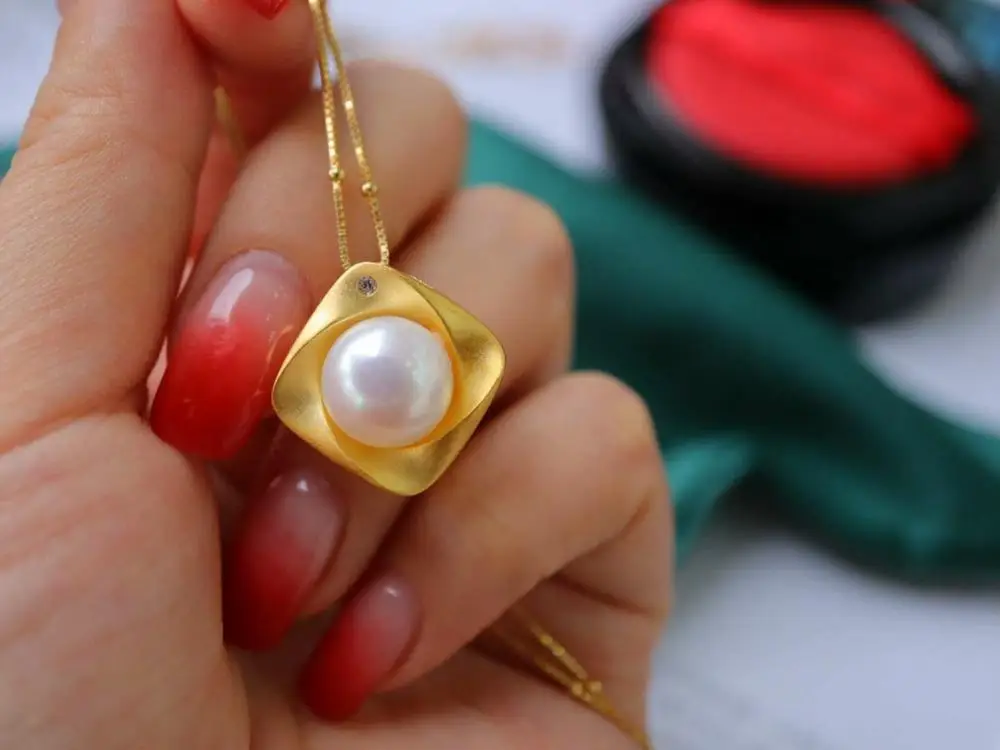 Женское колье и из матового стерлингового серебра 925 пробы с золотым покрытием |