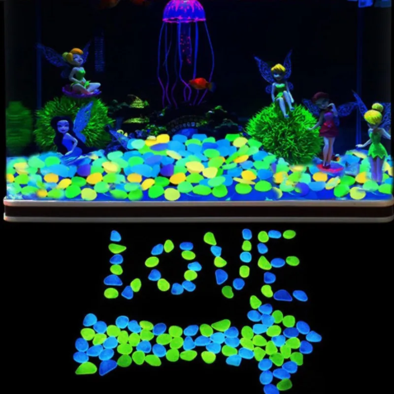 100 шт. световой камни Садоводство светящийся камень Рыбный бак озеленение