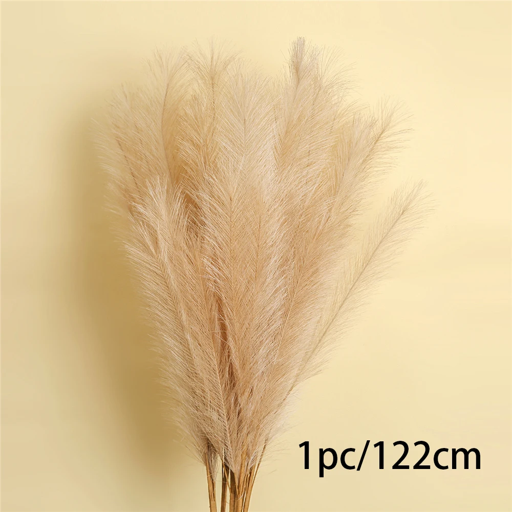 

1PC Faux Pampas Grass Decor Plume Grass Artificial Phragmites australis Vase Decorations Fake Reeds Plants Everlasting Flowers