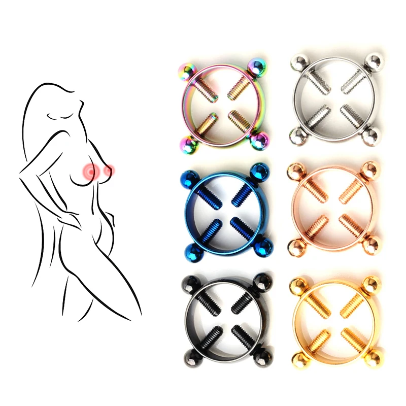 1 шт. зажимы для сосков из нержавеющей стали стимулятор груди регулируемое кольцо