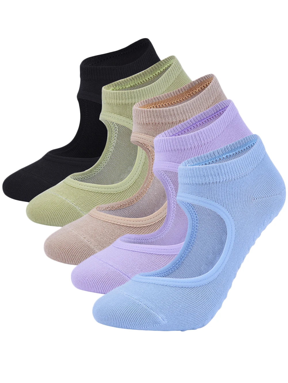 

High Quality Pilates Socks Anti-Slip Breathable Backless Women Yoga Socks Ankle Ladies Ballet Dance Sports Socks for Fitness Gym