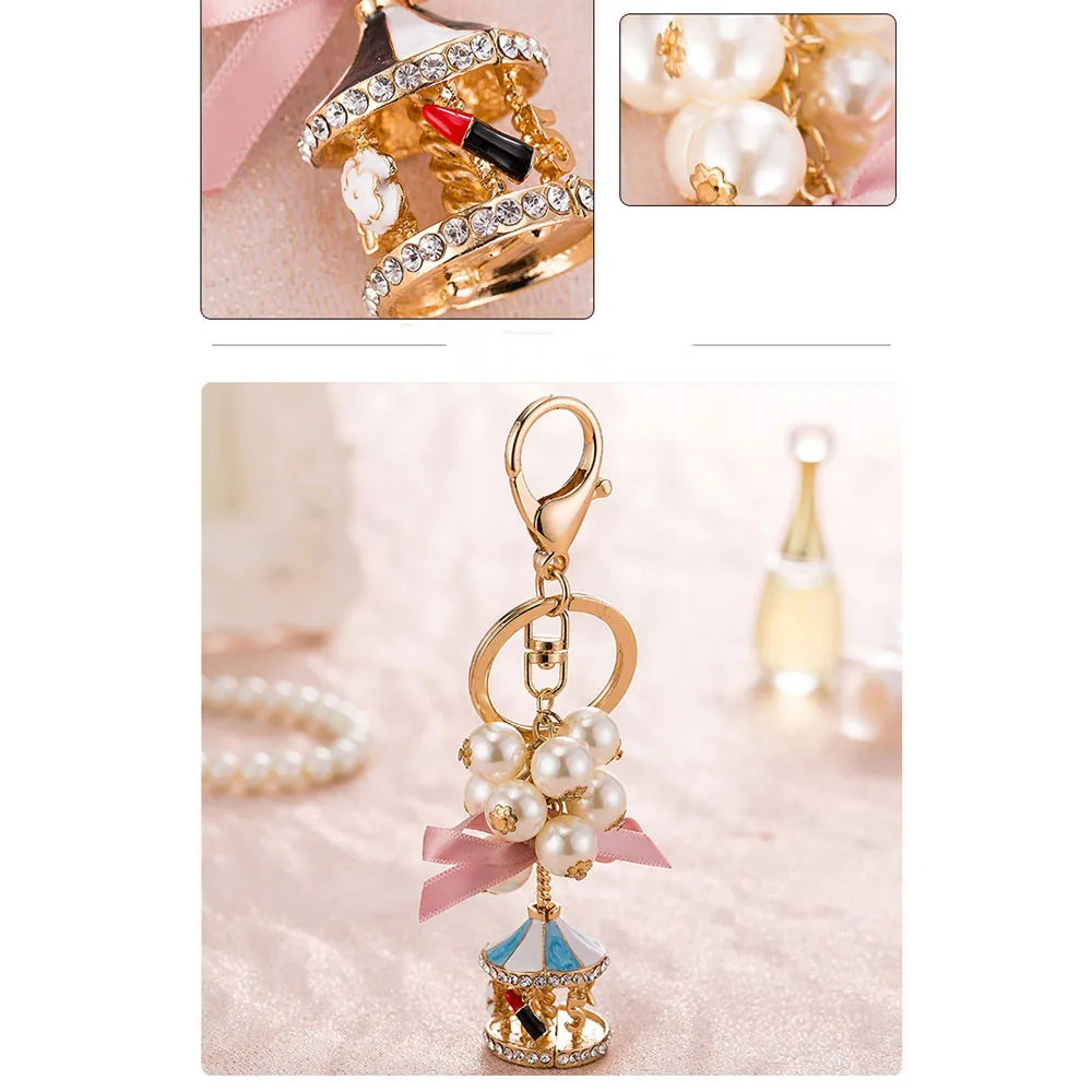 Брелок-карусель для женщин подвеска сумочки новая Изысканная Жемчужная Нить