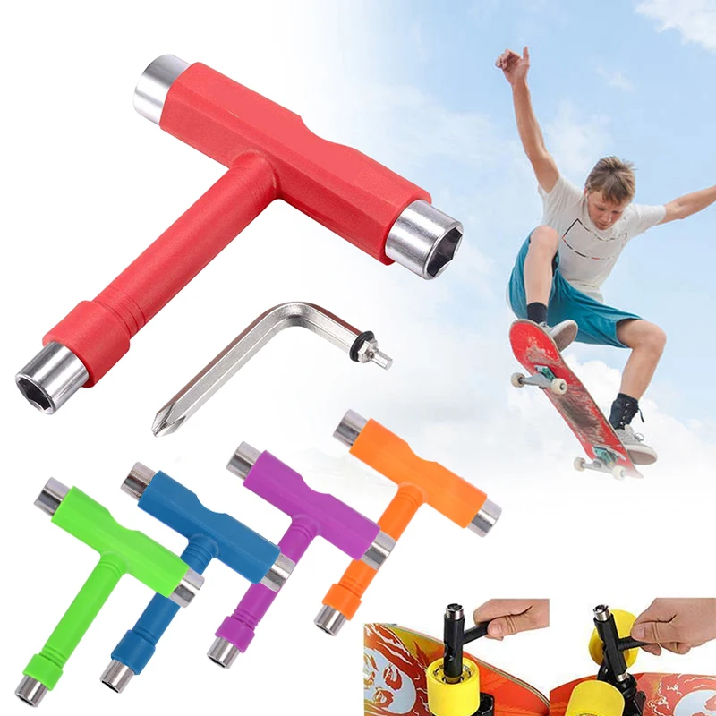 

T Type Socket Wrench Skateboard Repair Tools Multifunctional Portable Screwdriver Wrench for Longboard Skateboard Scooter