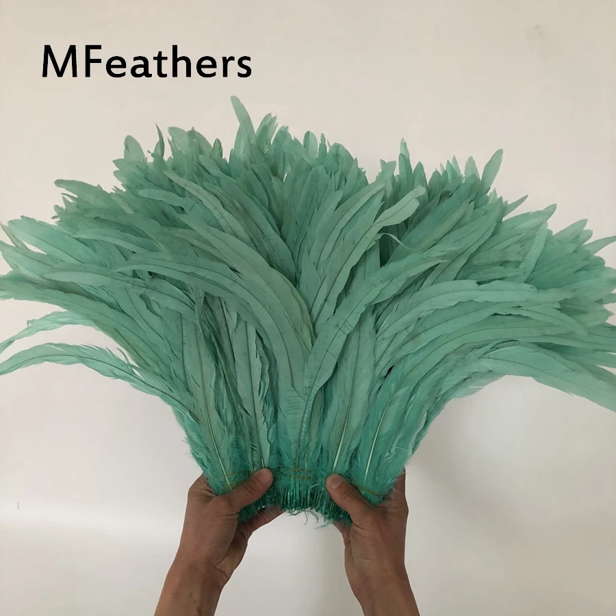 

100-1000Pcs Mint Green Rooster Tail Feathers 35-40CM 14-16" Coque Feather for Crafts Wedding Decoration DIY Clothes Pluma Plumes