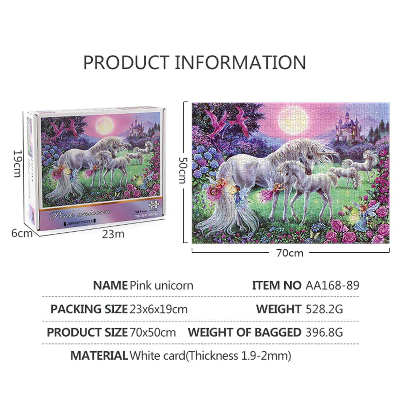 

1000 Pieces Jigsaw Puzzles For Adults Children Unicorn Puzzle Jigsaw Parper Decompressing DIY Large Puzzle Educational Toys Gift