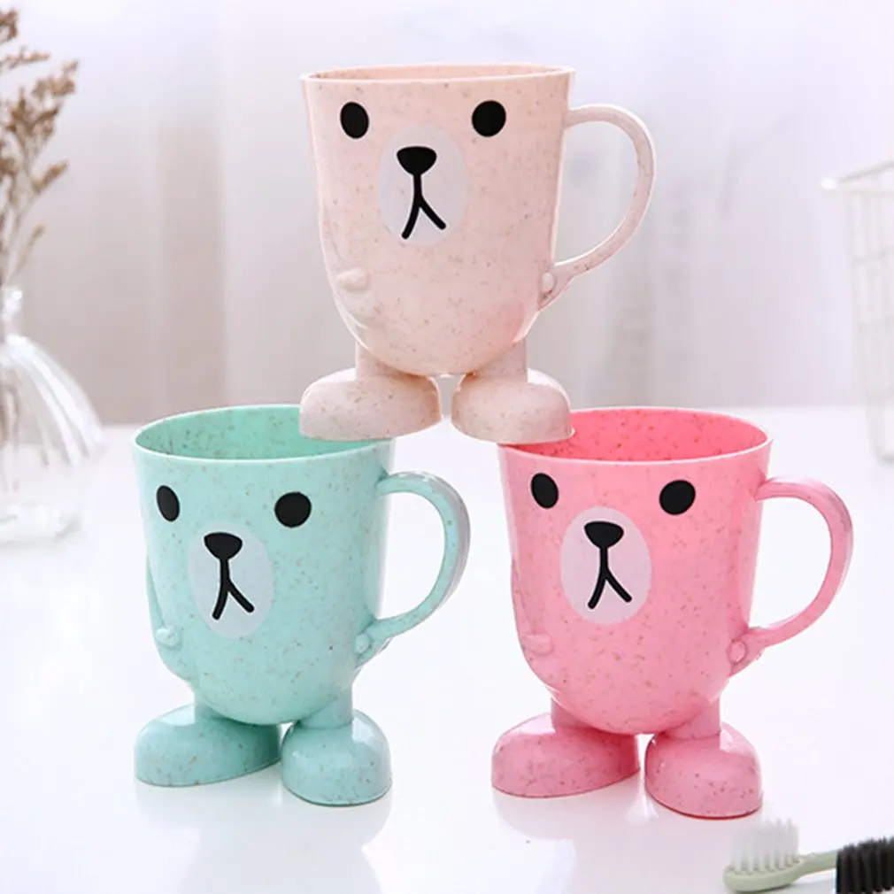 Милая детская пластиковая щетка с мультяшным животным зубной стакан модная