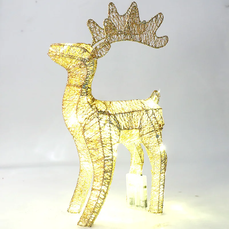 

40cm Christmas Deer Ornaments LED Glowing Iron Christmas Decorations for Home Xmas Gifts New Year Party Decor Noel Navidad 2022