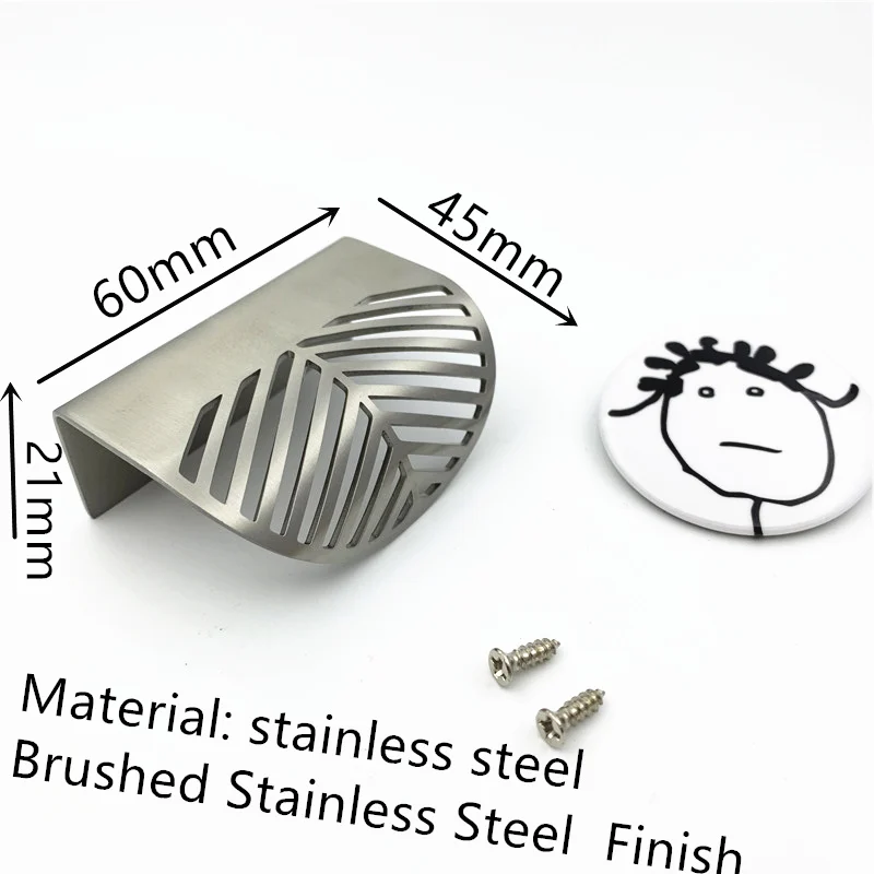 Stainless Steel s LCH в скандинавском стиле Instagram в форме листа твердая латунная ручка для шкафа Ручка для шкафа ручки для двери Простая жизнь золотой Латунный лист - Цвет: Stainless Steel s