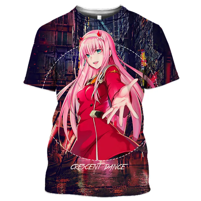 

SONSPEE Anime Darling In The Franxx T Shirts 3D Print Men Women Clothing Manga Short Sleeve Harajuku Casual Tees Tops O Neck